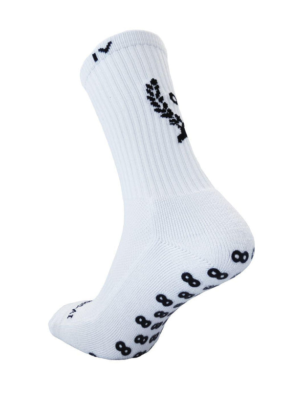 F4 - Non Slip Athlete Grip Socks - White – Fitz the Body