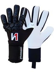 ONEKEEPER ACE Black and White - Negative Cut Pro-Level Goalkeeper Gloves for Youth and Adults - ONEKEEPER USA