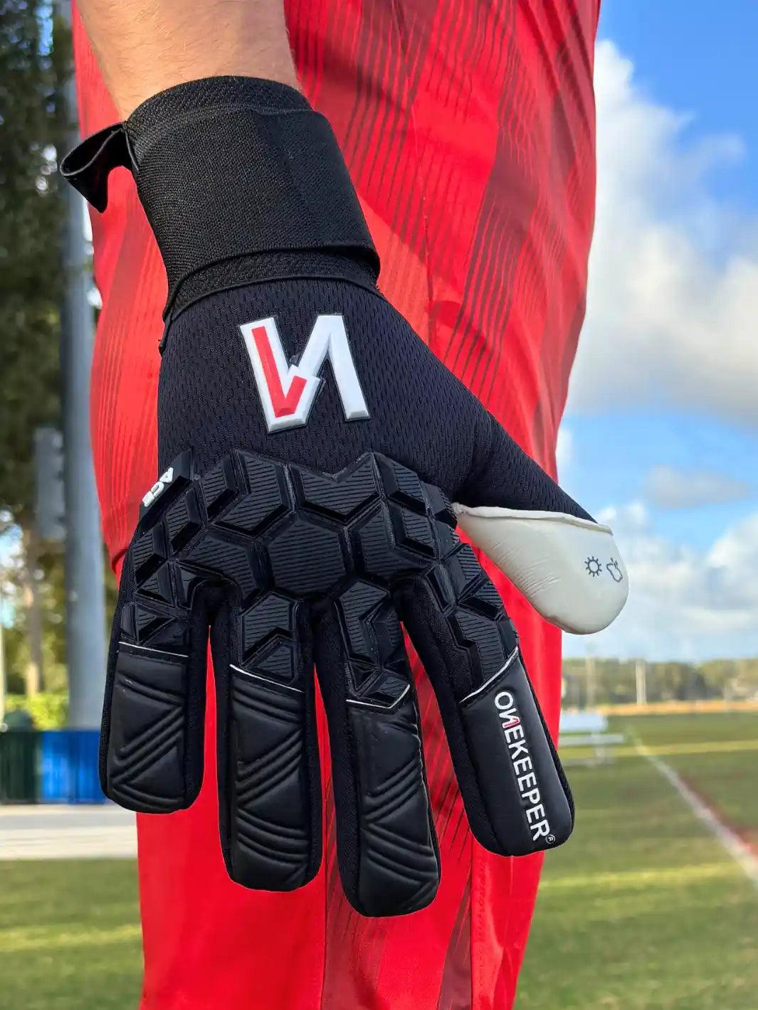 ONEKEEPER ACE Black and White - Negative Cut Pro-Level Goalkeeper Gloves for Youth and Adults - ONEKEEPER USA