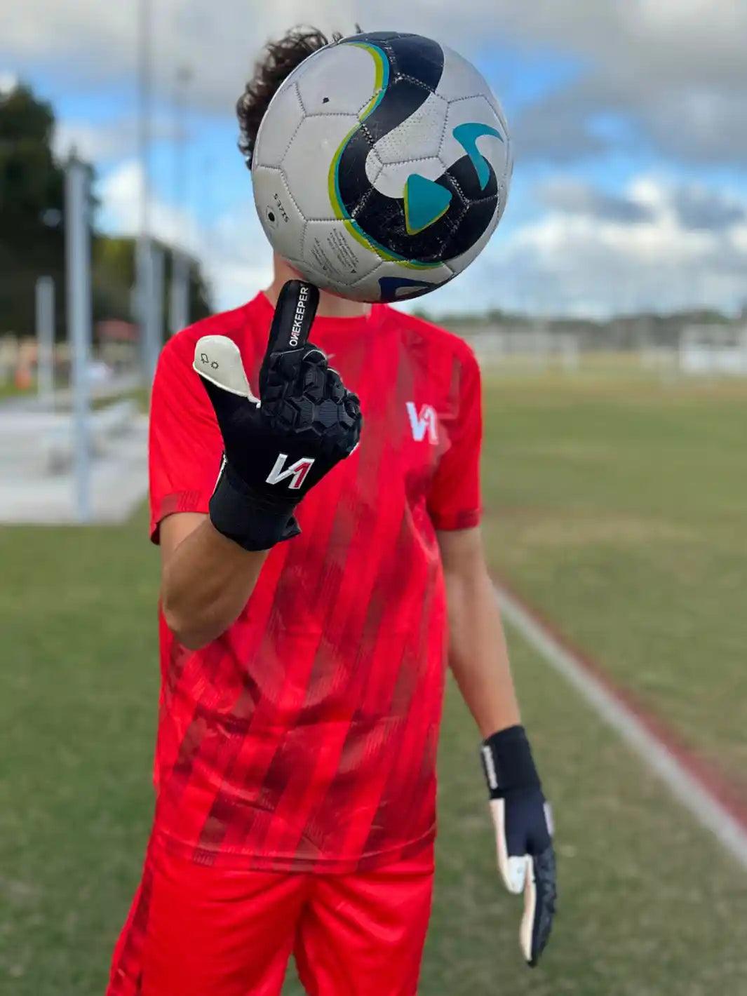 ONEKEEPER ACE Black and White - Negative Cut Pro-Level Goalkeeper Gloves for Youth and Adults - ONEKEEPER USA