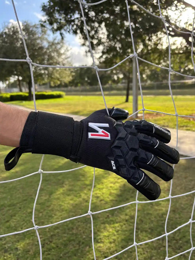 ONEKEEPER ACE Black (New Model) - All Black Negative Cut Pro-Level Goalkeeper Gloves for Kids and Adults - ONEKEEPER USA