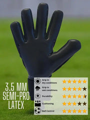 ONEKEEPER ACE Black (New Model) - All Black Negative Cut Pro-Level Goalkeeper Gloves for Kids and Adults - ONEKEEPER USA