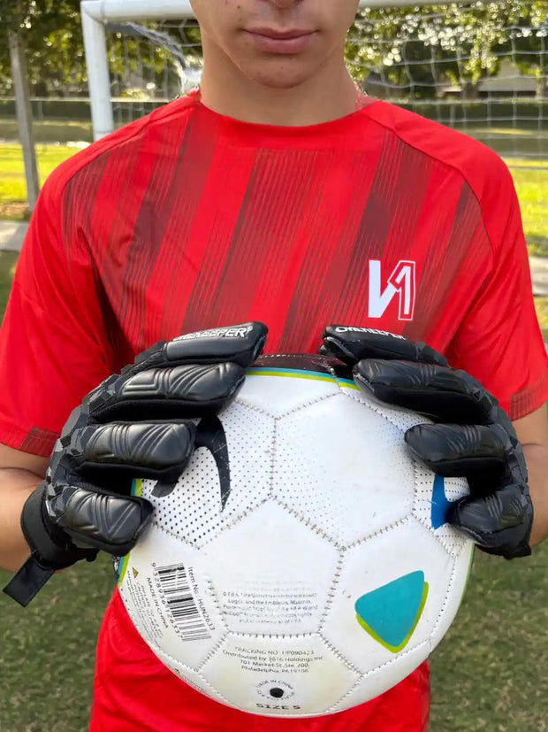 ONEKEEPER ACE Black (New Model) - All Black Negative Cut Pro-Level Goalkeeper Gloves for Kids and Adults - ONEKEEPER USA