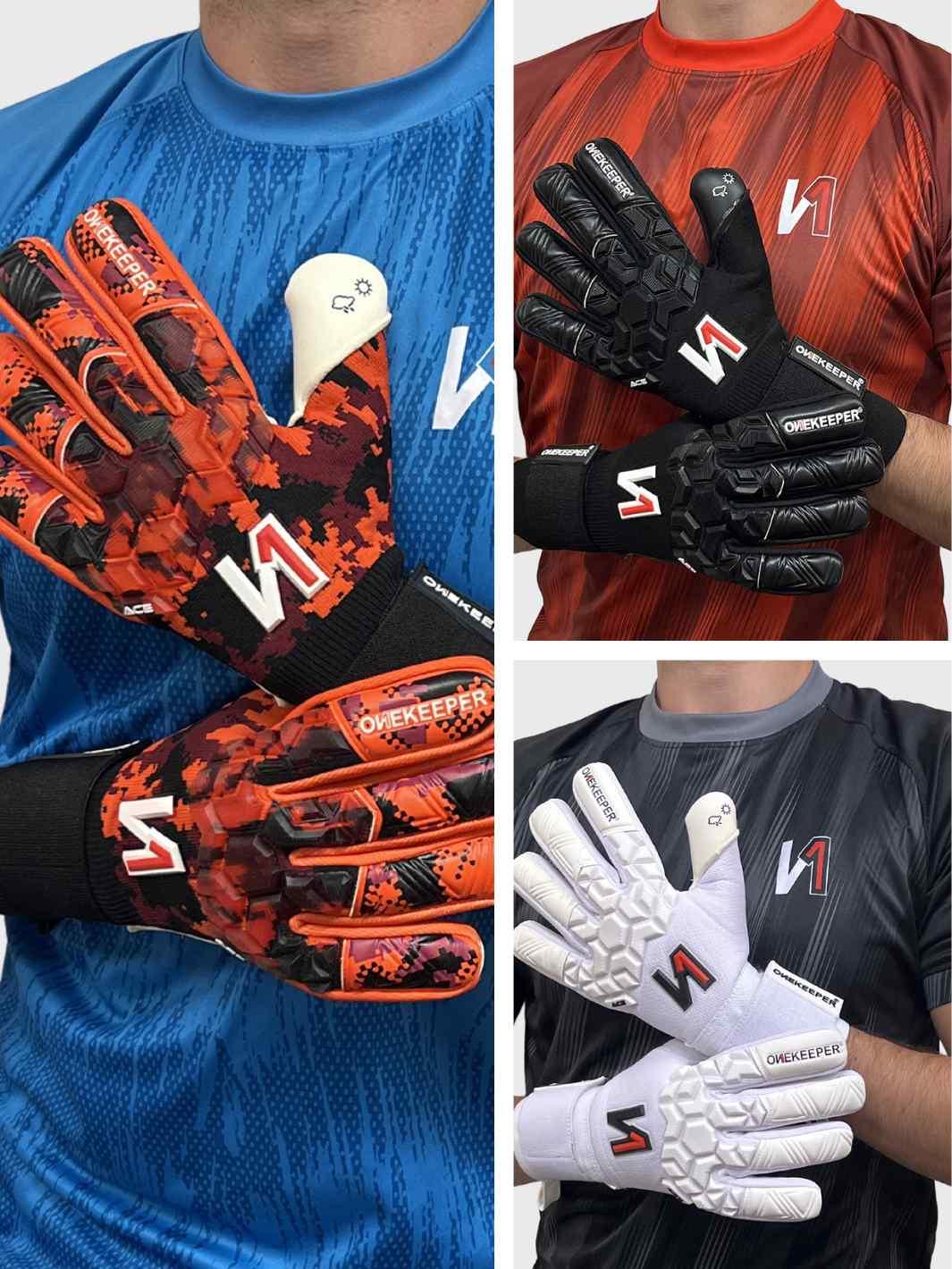 ONEKEEPER ACE Orange and White -Negative Cut Pro-Level Goalkeeper Gloves - ONEKEEPER USA