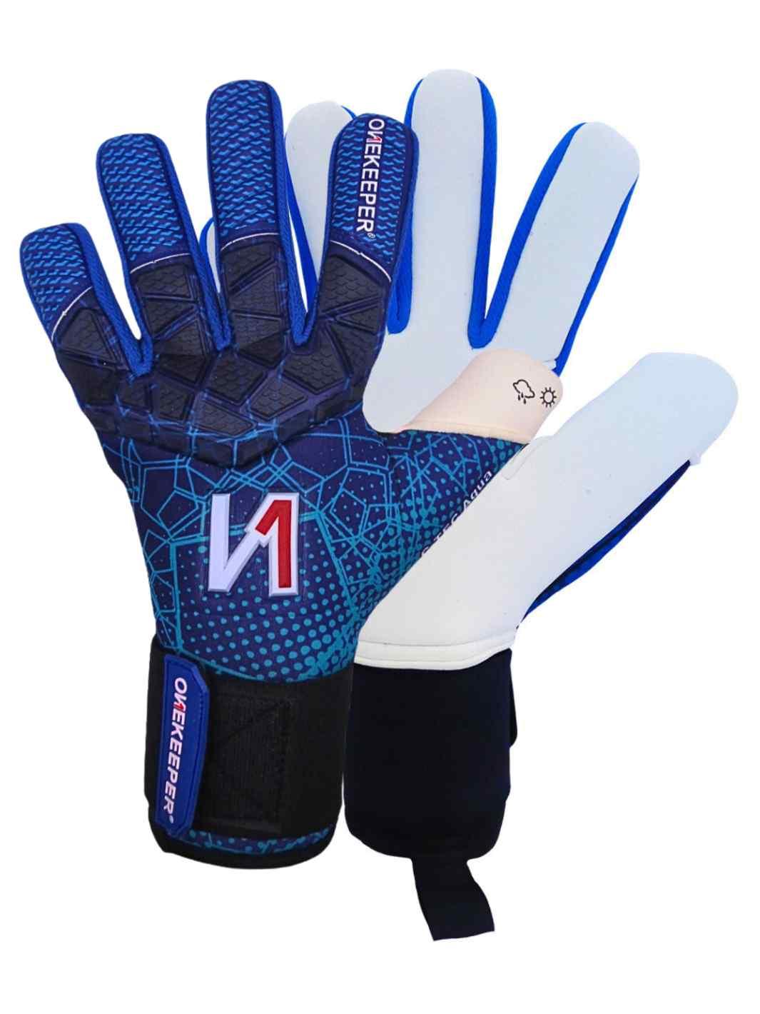 ONEKEEPER C-TEC Aqua Latex Blue - Pro Goalkeeper Gloves for Kids & Adults - ONEKEEPER USA