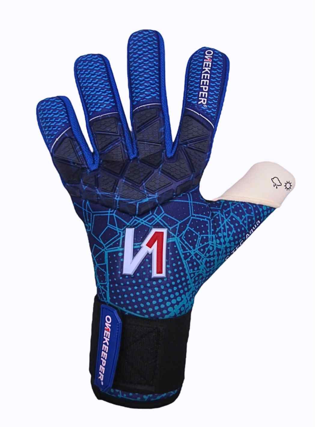 ONEKEEPER C-TEC Aqua Latex Blue - Pro Goalkeeper Gloves for Kids & Adults - ONEKEEPER USA