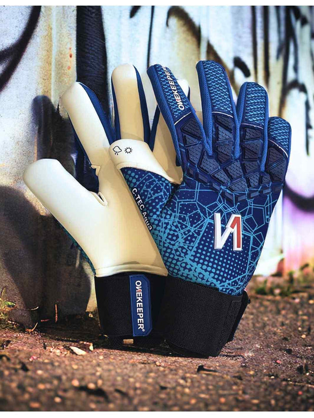 ONEKEEPER C-TEC Aqua Latex Blue - Pro Goalkeeper Gloves for Kids & Adults - ONEKEEPER USA