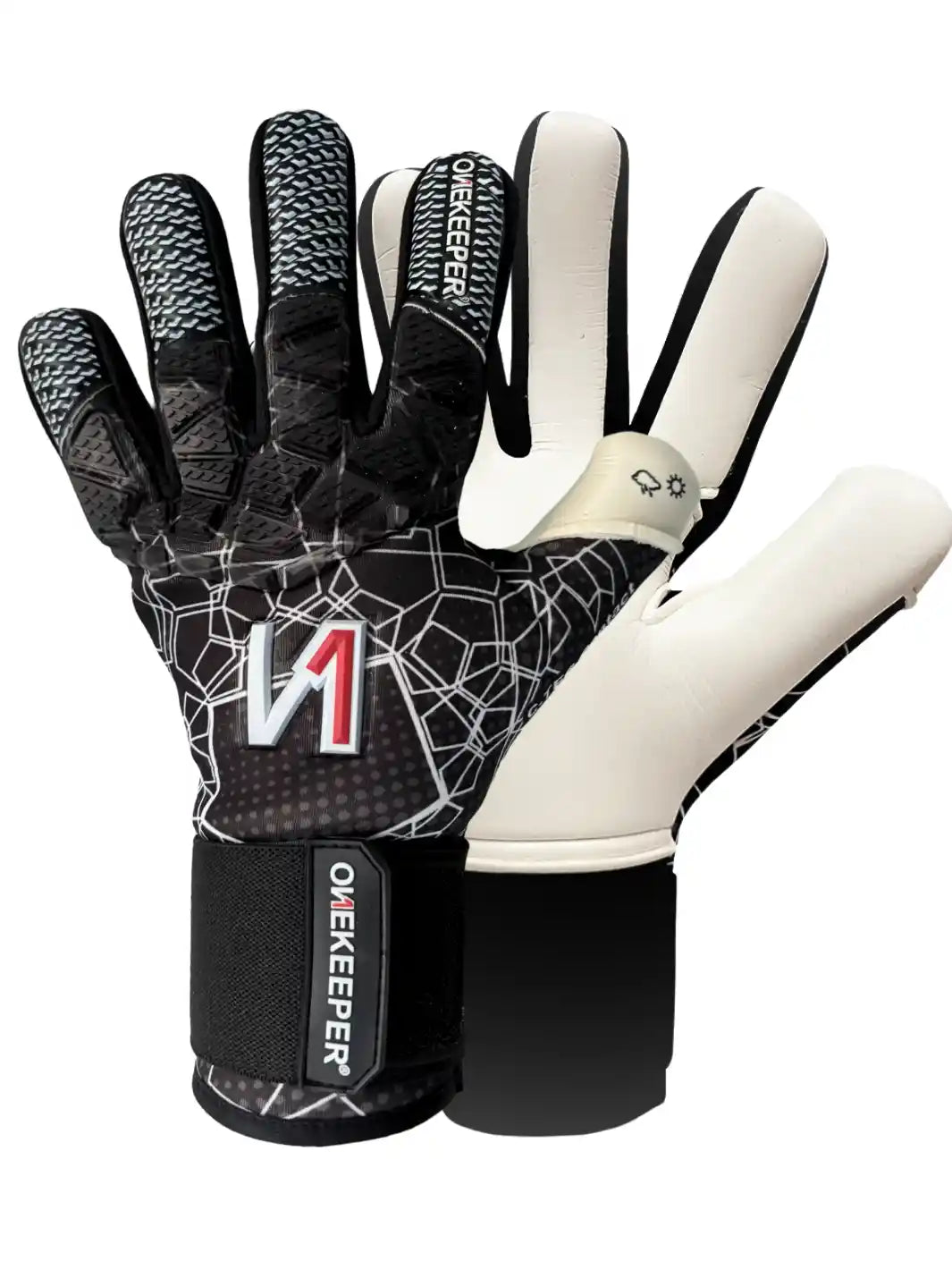 ONEKEEPER C-TEC Black and White - Pro Goalkeeper Gloves for Kids & Adults - ONEKEEPER USA