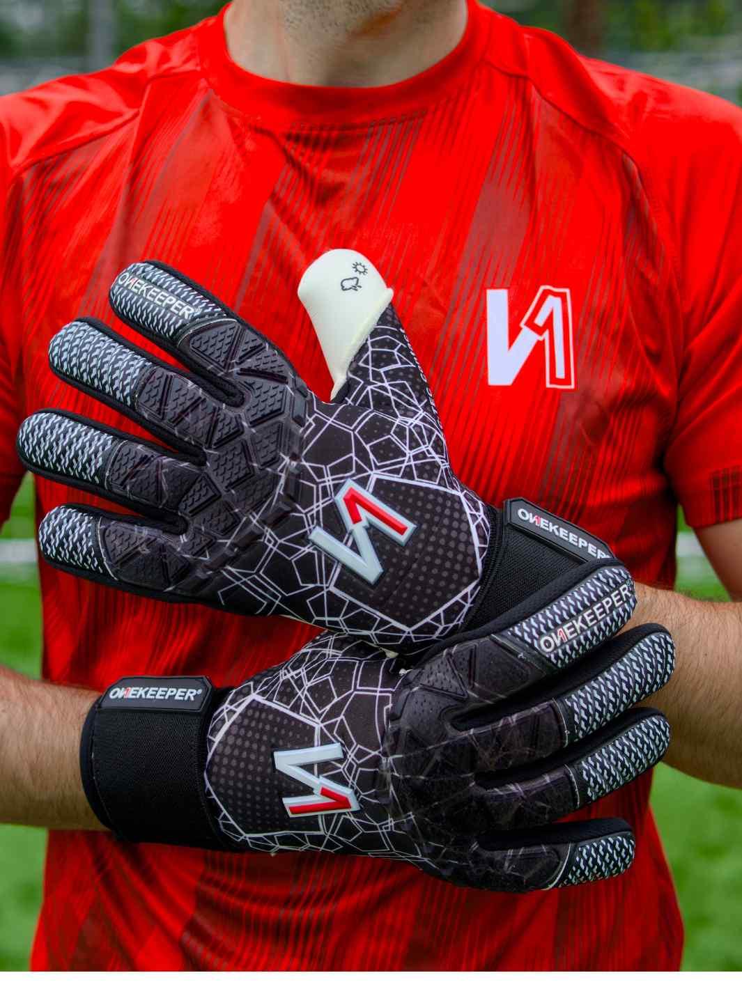 ONEKEEPER C-TEC Black and White - Pro Goalkeeper Gloves for Kids & Adults - ONEKEEPER USA