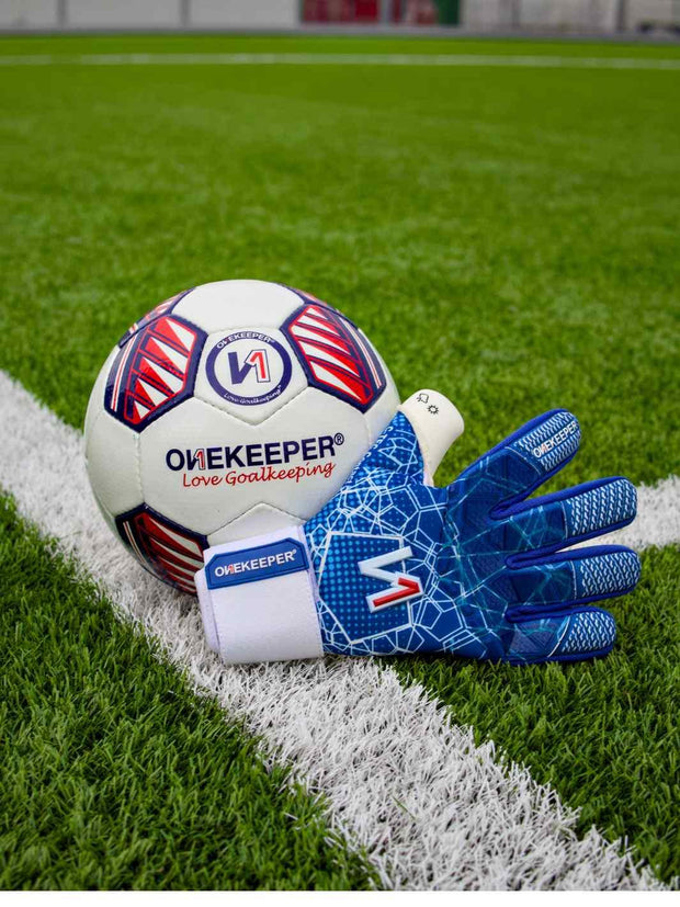 ONEKEEPER C-TEC Blue and White - Pro Goalkeeper Gloves for Kids & Adults - ONEKEEPER USA