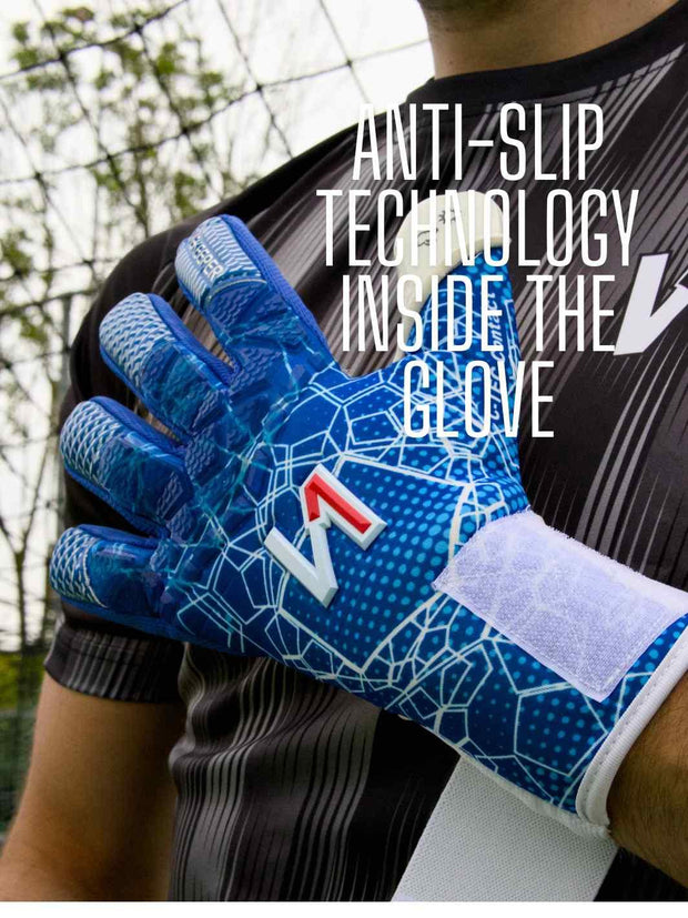 ONEKEEPER C-TEC Blue and White - Pro Goalkeeper Gloves for Kids & Adults - ONEKEEPER USA