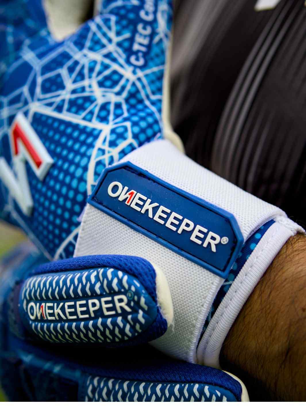 ONEKEEPER C-TEC Blue and White - Pro Goalkeeper Gloves for Kids & Adults - ONEKEEPER USA