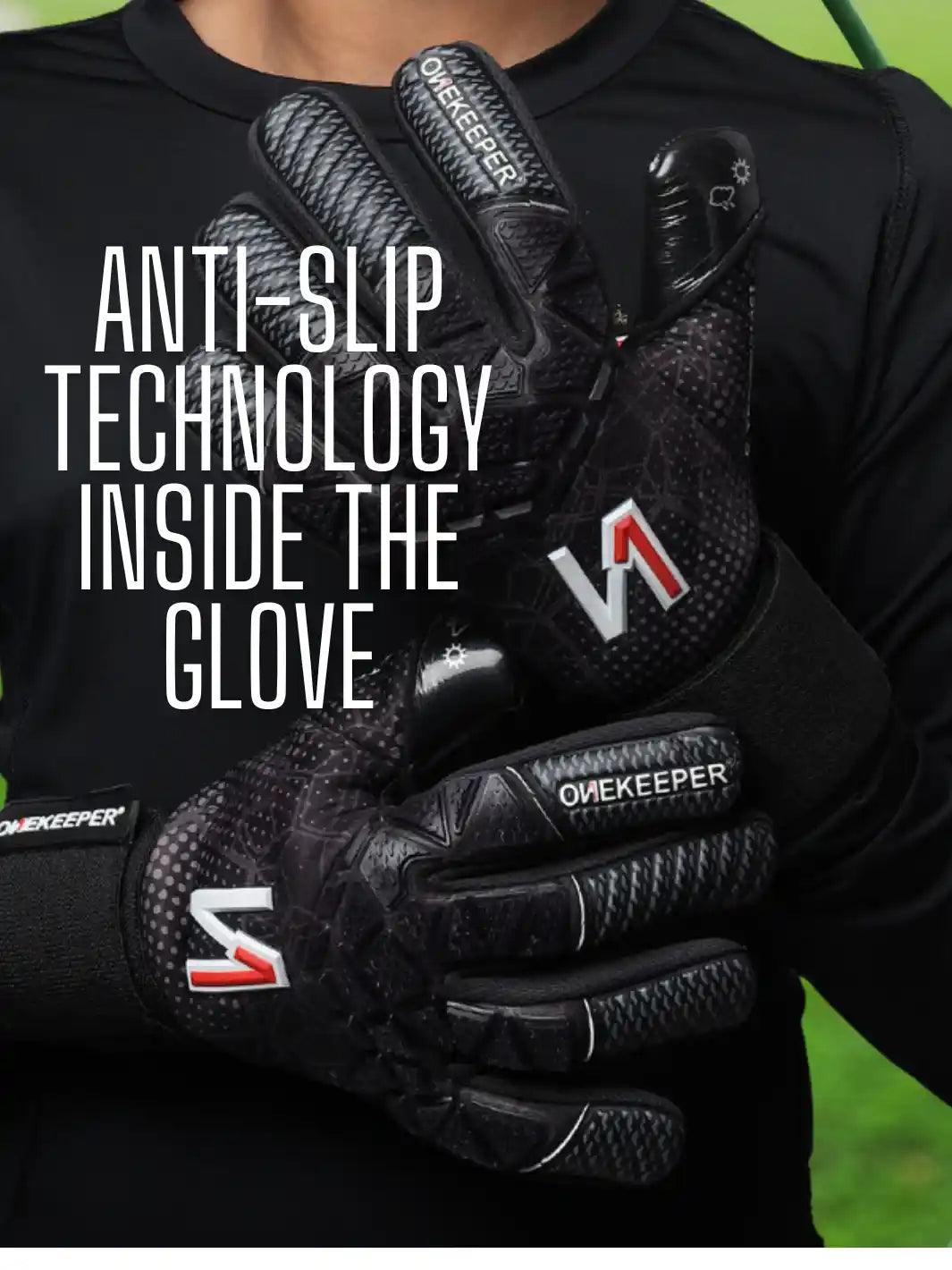 ONEKEEPER C-TEC Contact Pro All Black - Professional Level Goalkeeper Gloves for Kids and Adults - ONEKEEPER USA