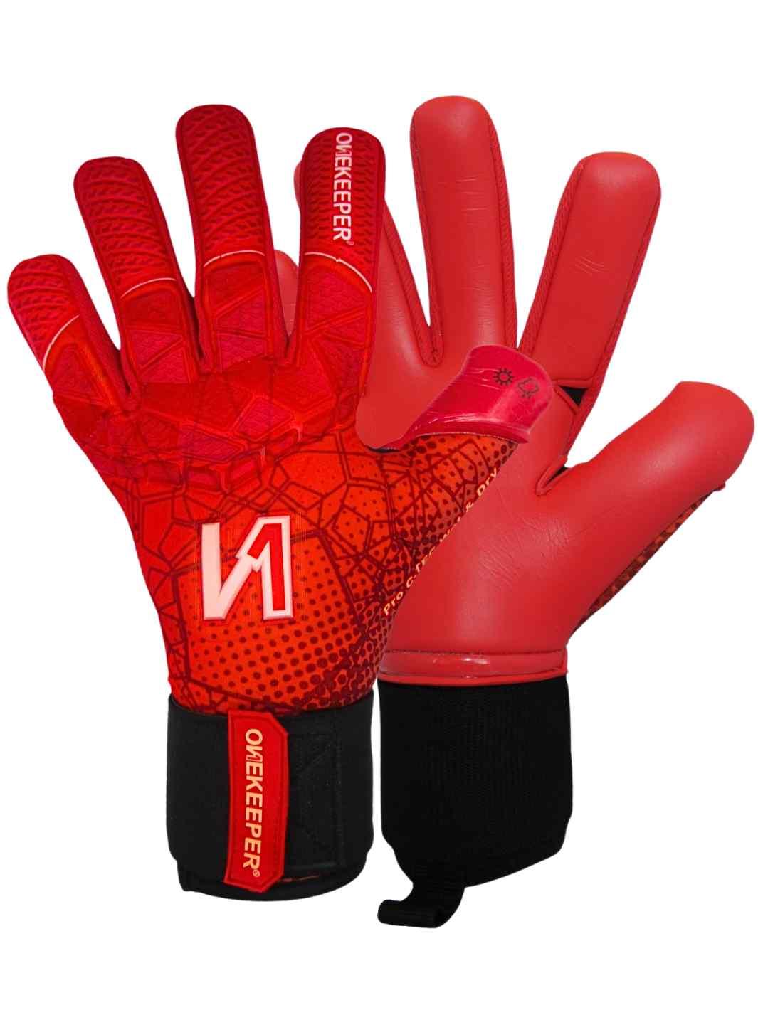 ONEKEEPER C-TEC Contact Pro All Red - Professional Level Goalkeeper Gloves - ONEKEEPER USA