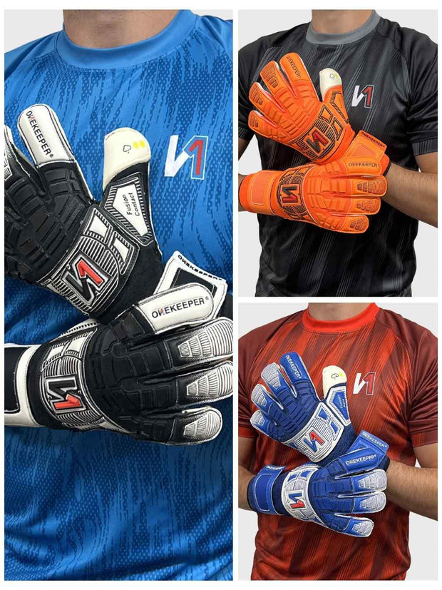 ONEKEEPER Fusion Aqua - Pro-Level Hybrid Cut Soccer Goalkeeper Gloves for Wet Weather Conditions - ONEKEEPER USA