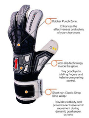 ONEKEEPER FUSION Contact Black - Black and White Hybrid Cut Pro-Level Goalkeeper Gloves - ONEKEEPER USA