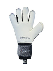 ONEKEEPER FUSION Contact Black - Black and White Hybrid Cut Pro-Level Goalkeeper Gloves - ONEKEEPER USA