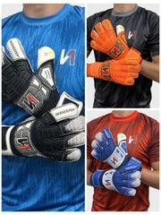 ONEKEEPER FUSION Contact Black - Black and White Hybrid Cut Pro-Level Goalkeeper Gloves - ONEKEEPER USA