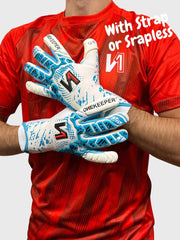 ONEKEEPER Iconic - Snug Fit - Negative Cut Blue Pro-Level Golie Gloves for Kids, Youth and Adults - ONEKEEPER USA