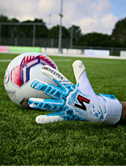 ONEKEEPER Iconic - Snug Fit - Negative Cut Blue Pro-Level Golie Gloves for Kids, Youth and Adults - ONEKEEPER USA