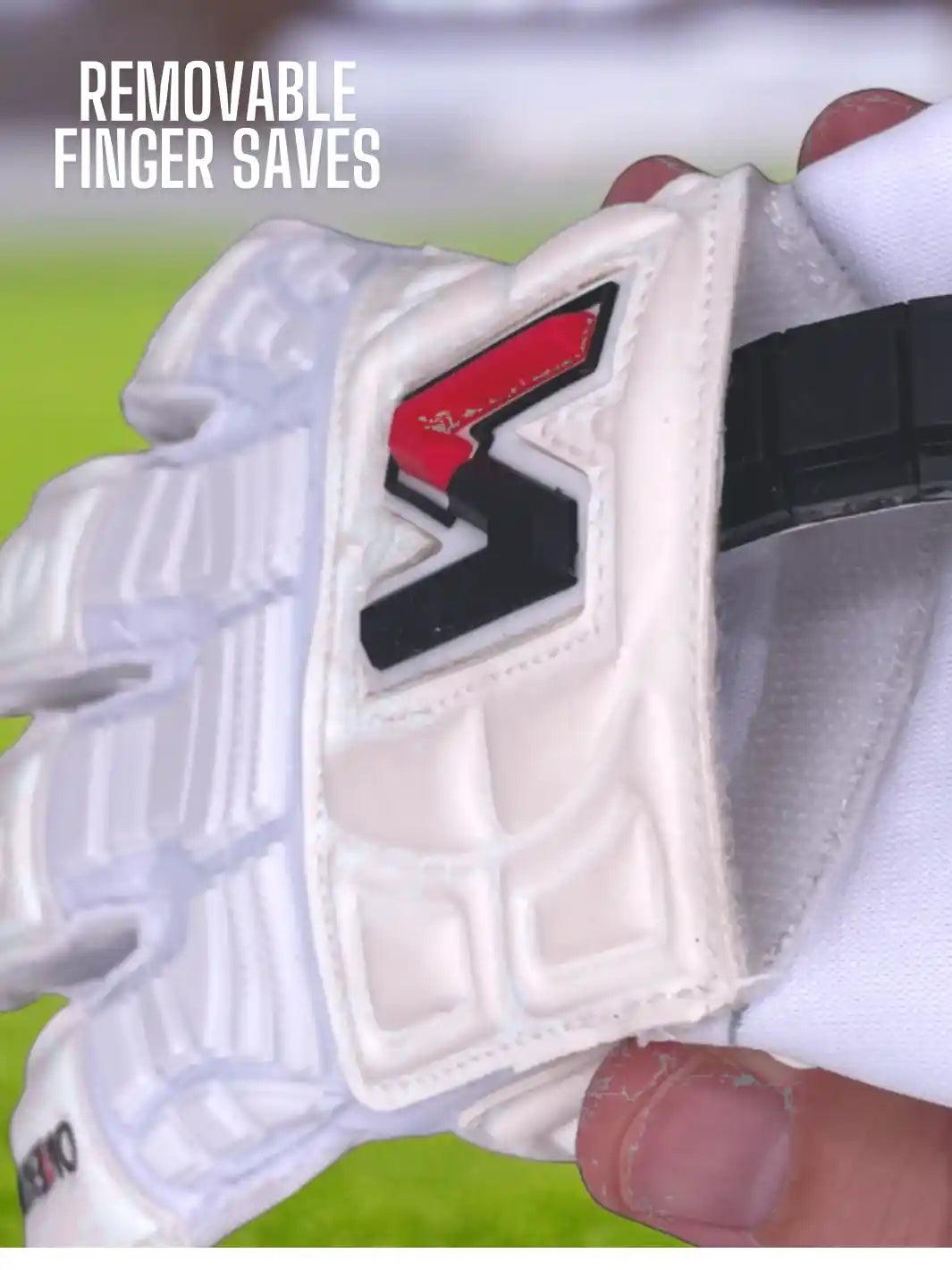 ONEKEEPER Solid White Hybrid Cut Pro-Level Goalkeeper Gloves with Removable Finger-Save Spines (Spines Not Included) - ONEKEEPER USA