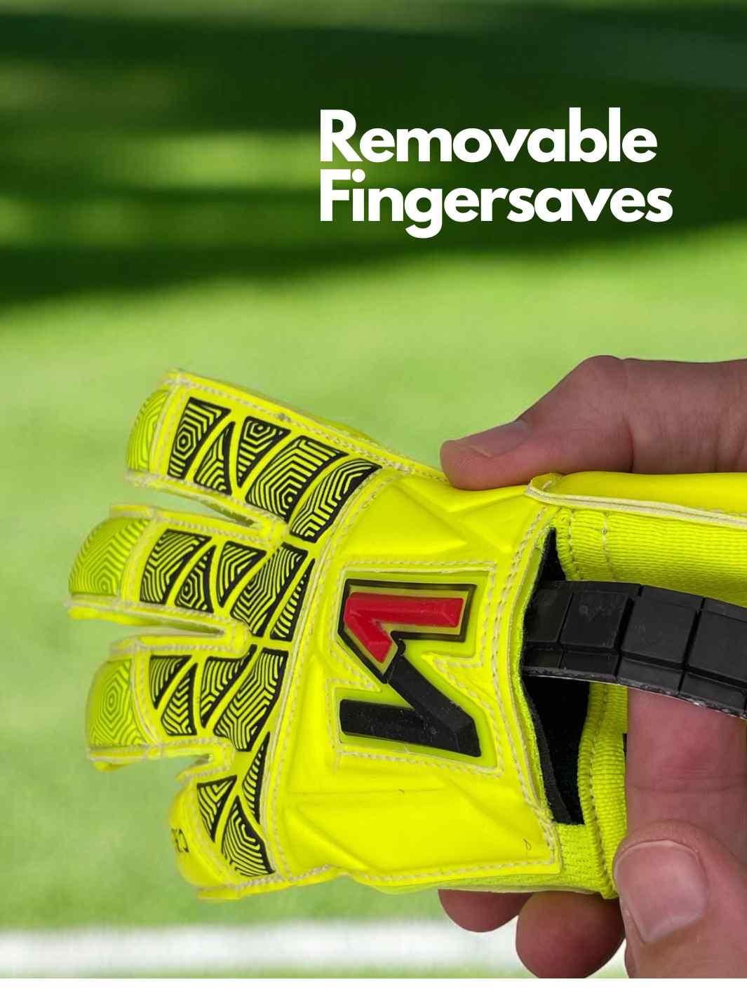 ONEKEEPER VECTOR Junior Fluorescent Yellow Kids & Junior Goalkeepers | Removable Finger Saves (Spines not Included) - ONEKEEPER USA