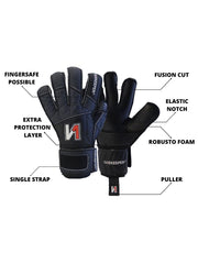 Goalkeeper gloves for kids / junior ONEKEEPER Vector Pupil Black with extra protective layer on the palm