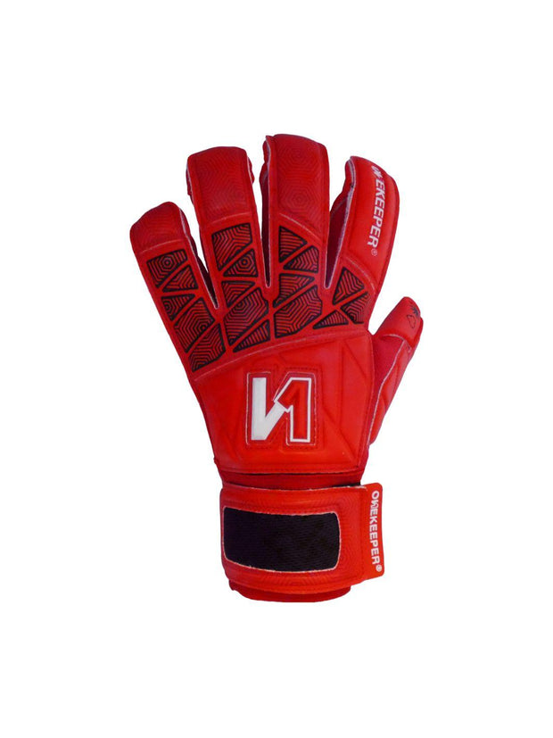 Goalkeeper gloves for kids / junior ONEKEEPER Vector Pupil Red with extra protective layer on the palm gk