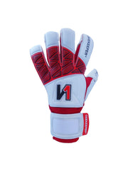 ONEKEEPER VECTOR White and Red - Hybrid Cut High-Performance Goalkeeper Gloves for Youth and Adults - ONEKEEPER USA