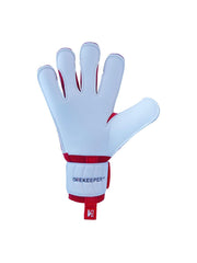 ONEKEEPER VECTOR White and Red - Hybrid Cut High-Performance Goalkeeper Gloves for Youth and Adults - ONEKEEPER USA