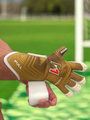 ONEKEEPER Viper Gold and White - Strap or Strapless Negative Cut Pro-Level Goalkeeper Gloves for Kids, Youth and Adults - ONEKEEPER USA