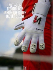 ONEKEEPER Viper White - Strap or Strapless Negative Cut Pro-Level Goalkeeper Gloves for Kids, Youth and Adults - ONEKEEPER USA